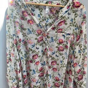 Kut from the Kloth Sheer Multicolored floral blouse size 2x